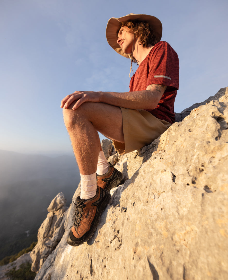 Men's Targhee IV Wide Waterproof Hiking Shoes - Comfortable Outdoor Trekking Boots for Men | Sea Turtle/Roasted Pecan | Perfect for Mountain Trails, Camping & Backpacking Adventures