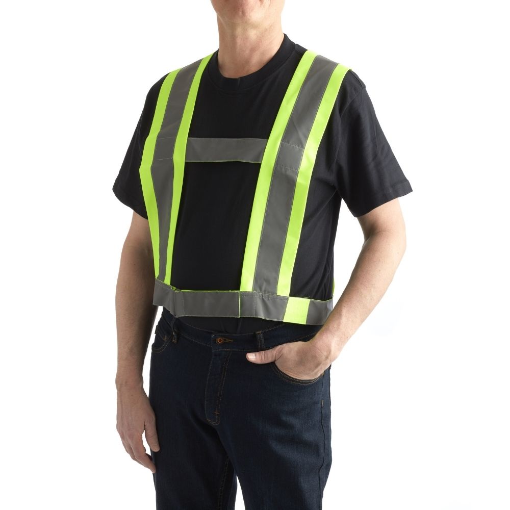 Terra 4 Inch High Visibility Safety Sash 451004YL - Reflective Work Belt for Construction, Road Workers & Emergency Responders