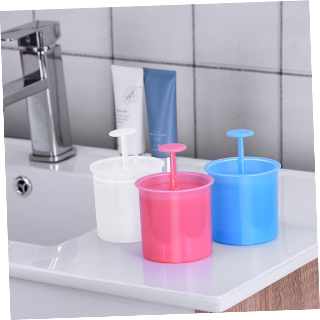 3pcs Plastic Facial Bubbler Maker - Portable Body Wash Bubble Tool for Face & Skin Care | Random Colors | Perfect for Spa, Bath Time & Kids Play