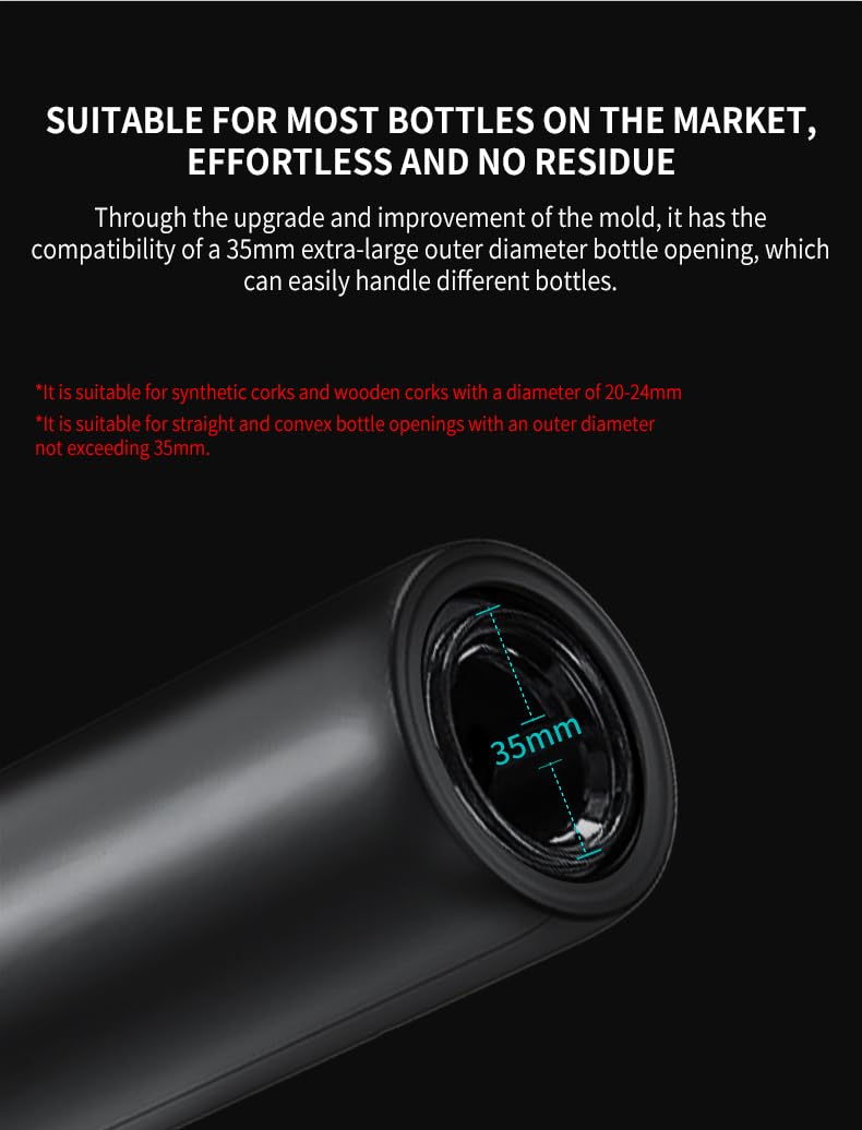 Electric Wine Opener - Automatic Corkscrew Bottle Opener with Rechargeable Battery, Perfect Gift for Wine Lovers - Use for Home, Kitchen, Parties & Wine Tasting Events