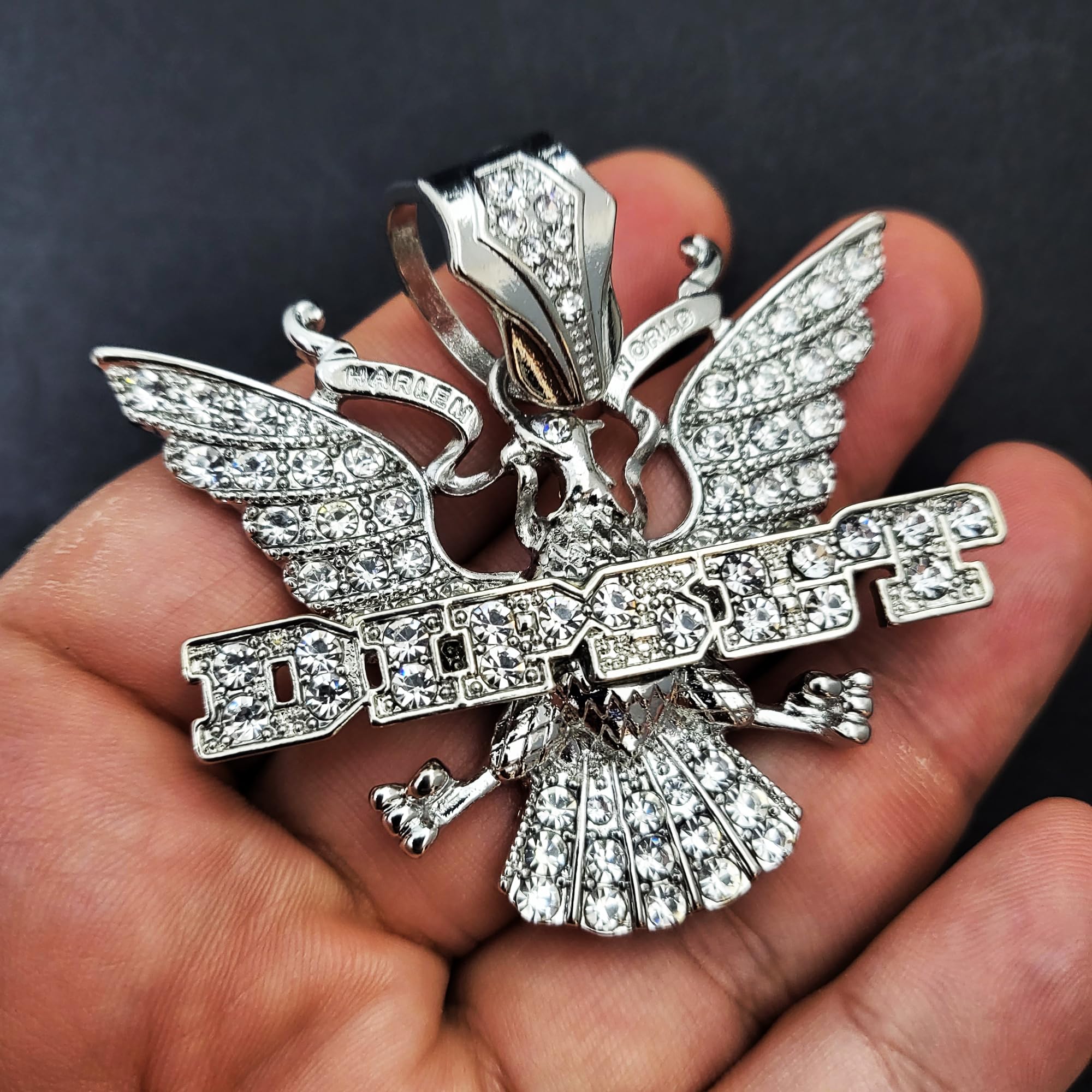 Gold & Silver Plated Eagle Hip Hop Pendant - Iced Out Bling Jewelry for Men & Women | Perfect for Parties, Gifts, Nightclubs & Rap Fashion Accessories