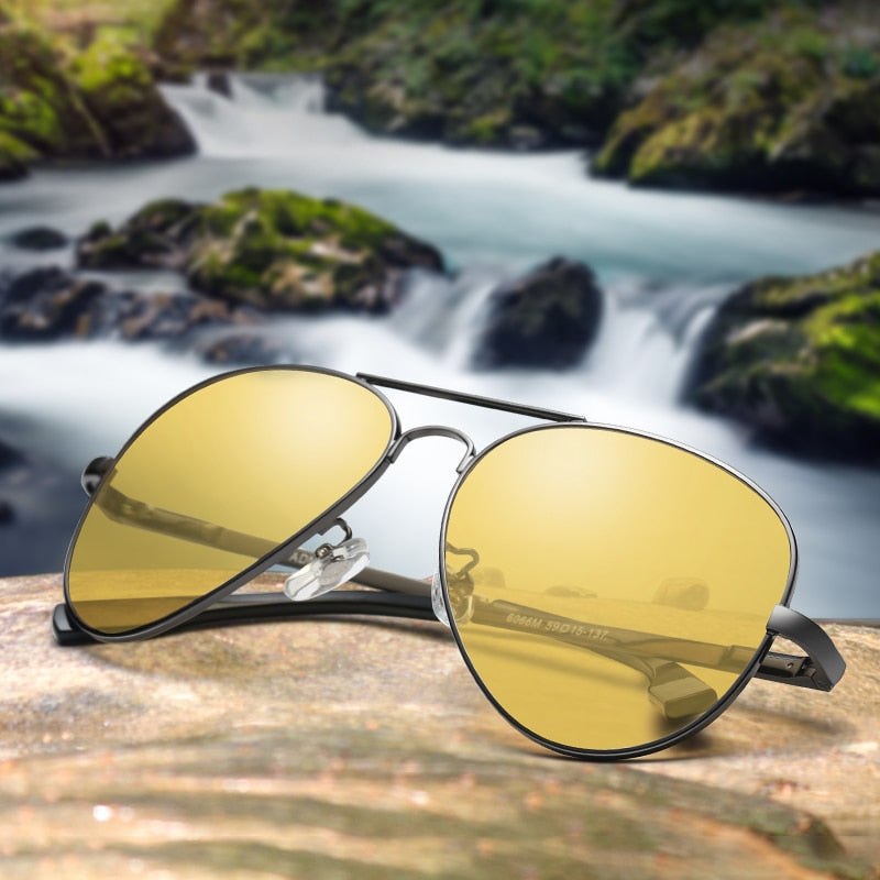 Aidien Men's Full Rim Square Aluminum Magnesium Reading Glasses & Sunglasses D8177 - Lightweight Eyewear for Reading, Driving & Outdoor Activities