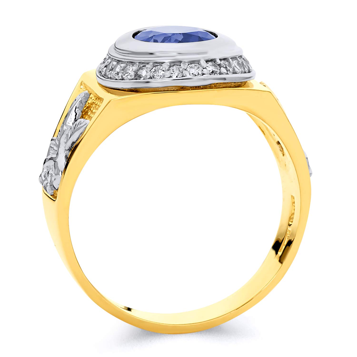 14K Two-Tone Gold Ring for Men - Size 12.5 - Perfect for Weddings, Anniversaries & Special Occasions