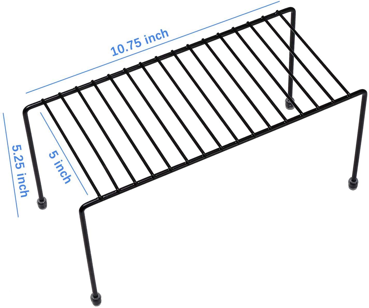 6-Pack Black Kitchen Shelves - Cabinet Organizer Mini Storage Shelf for Pantry, Bathroom & Office Organization