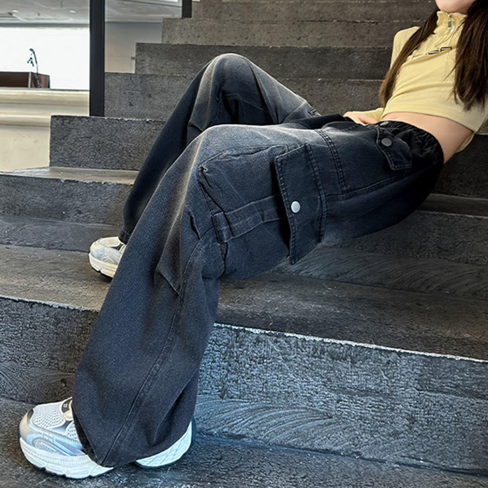 Y2K Baggy Jeans for Girls - High Waist Distressed Denim Pants | Streetwear & Casual Wear