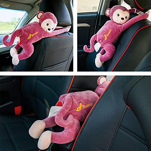 **Soft Plush PIPI Monkey Anime Tissue Box Cover - Cute Cartoon Tissue Holder for Car, Home & Bathroom - Brown Napkin Storage Box for Kids Room Decor & Gift**