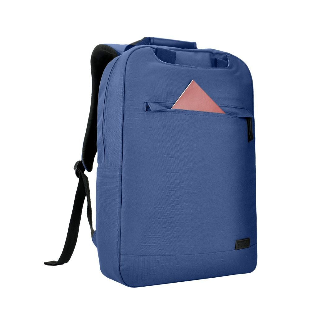 Evol 15.6 Inch Recycled Business Laptop Backpack - Navy Blue Water Resistant Computer Bag for Work, School & Travel