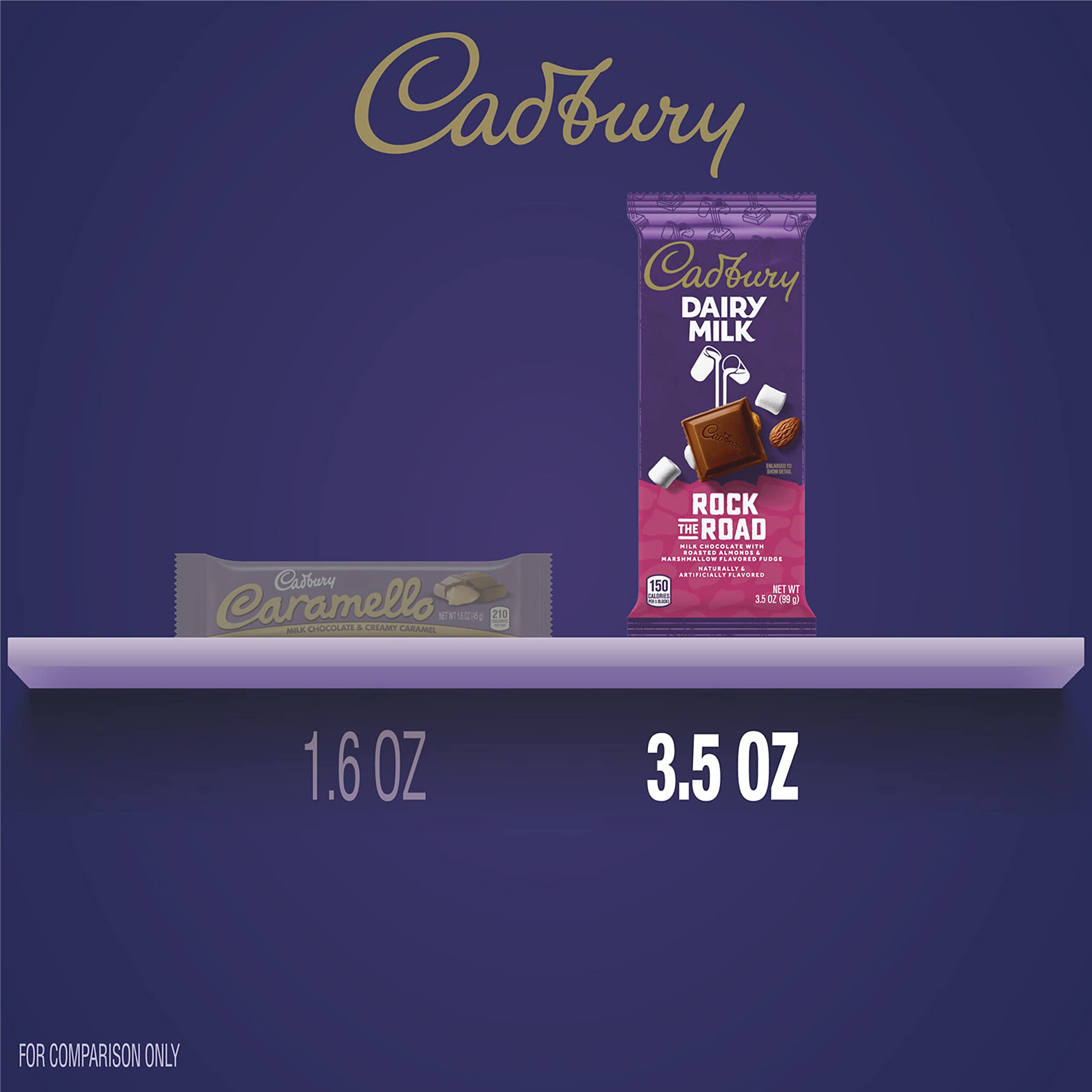 CADBURY DAIRY MILK Rock the Road Milk Chocolate Candy Bars - 14 Count (3.5 oz Each) - Perfect for Halloween Treats, Party Favors & Office Snacks