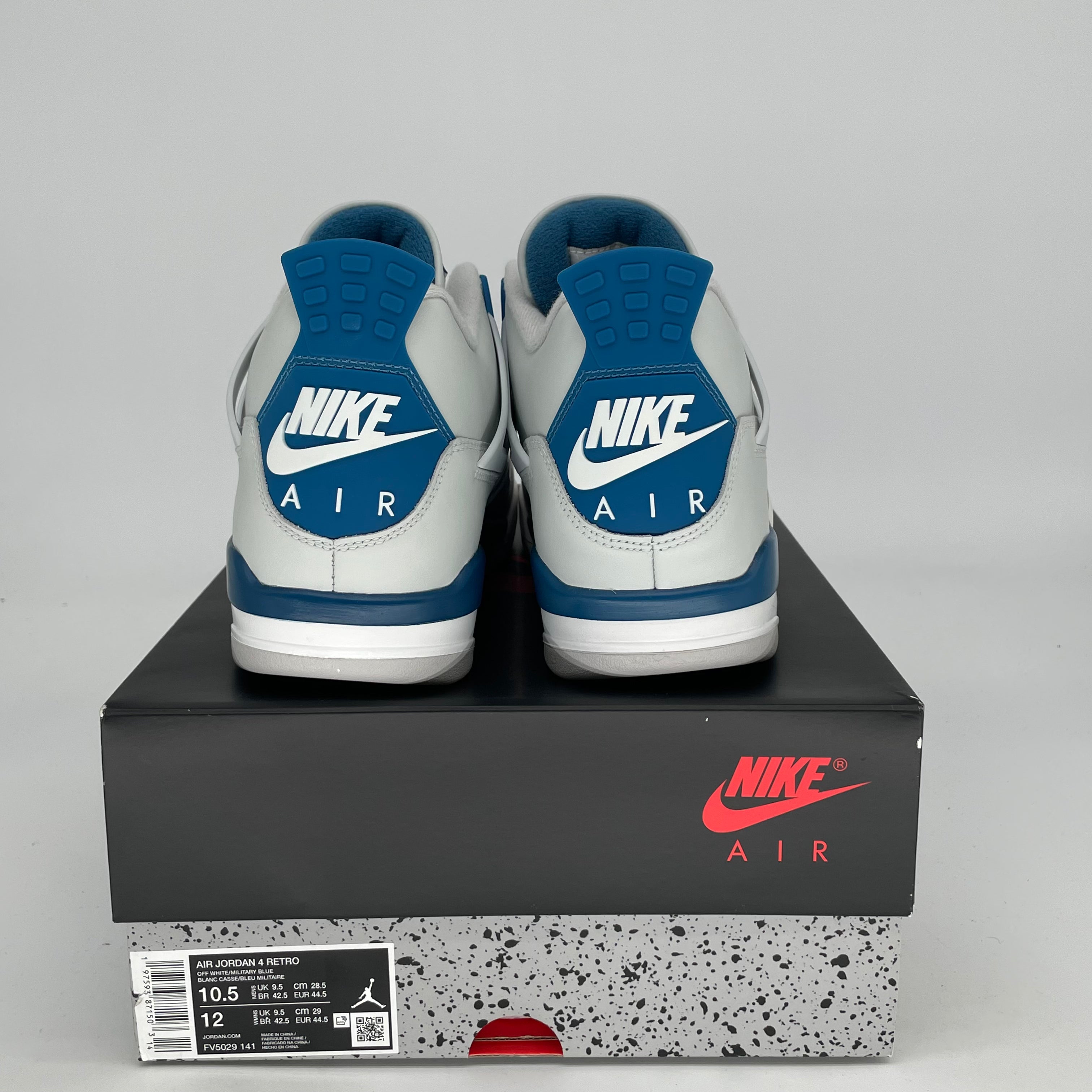 Original: AIR JORDAN 4 MILITARY BLUE SIZE 10.5/12W FV5029 141   Optimized: Air Jordan 4 Retro Military Blue Men's/Women's Basketball Shoes Size 10.5/12W - FV5029-141 | Authentic Sneakers for Running, Training & Streetwear Fashion