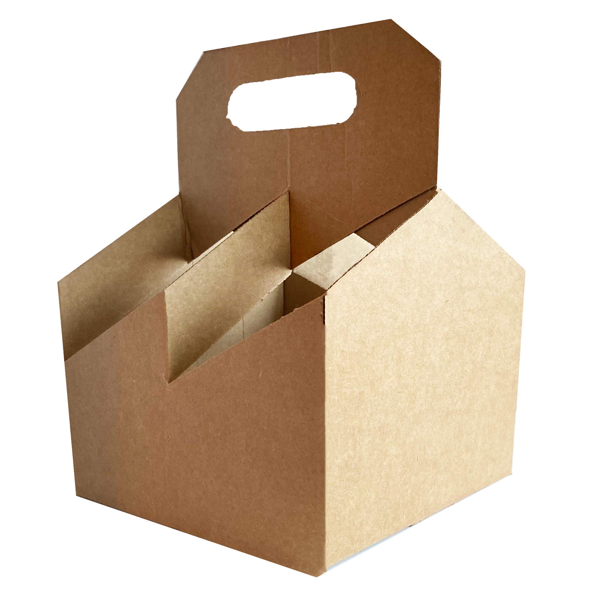 4 Pack Kraft Corrugated Bottle Holder (80 Count) | Fits 750ml & 22oz Bottles | Sturdy Cardboard Wine Carrier for 4 Bottles | Perfect for Parties, Weddings & Wine Tastings | Fast Same Day Shipping