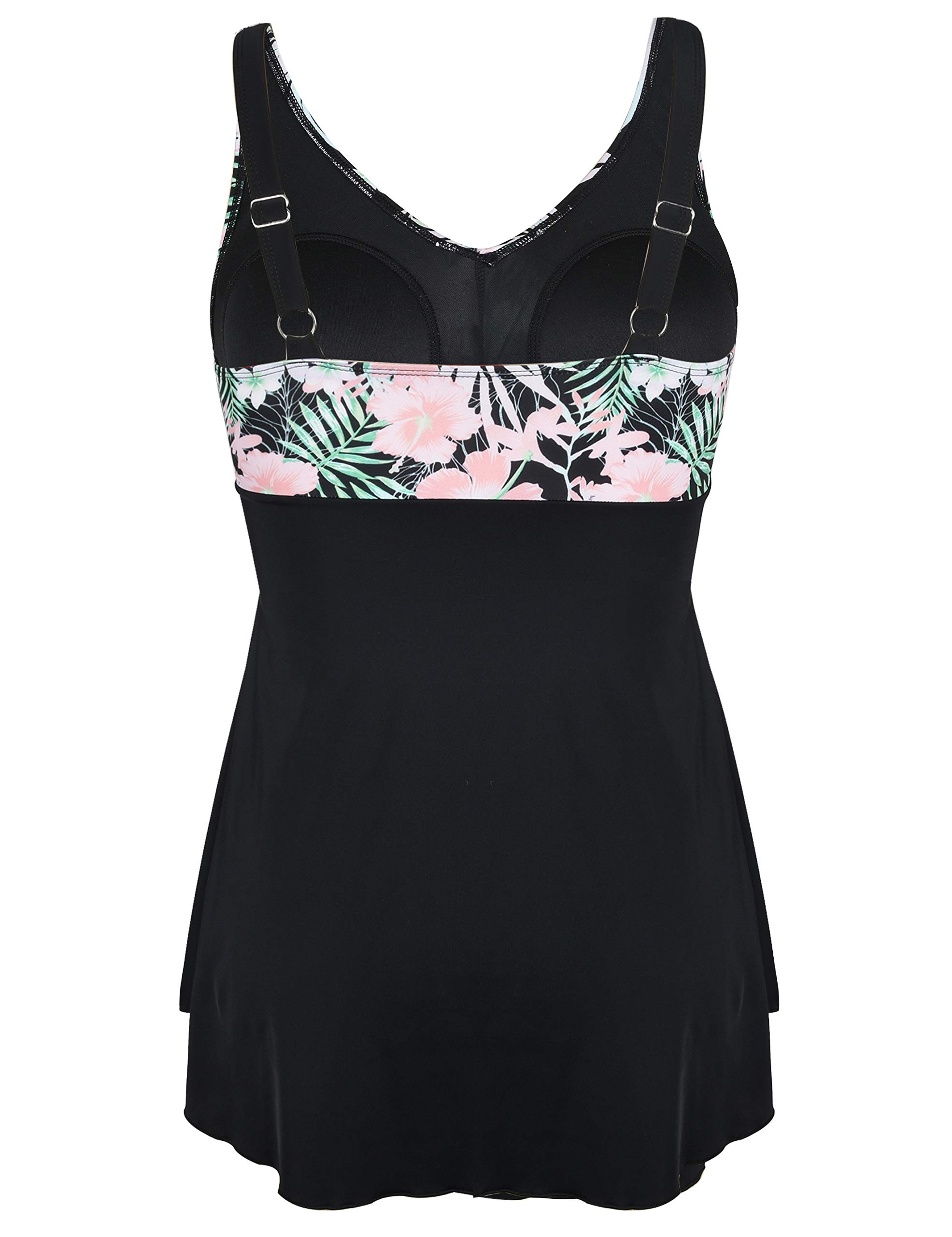**Septangle One Piece Swim Dress for Women - Plus Size V Neck Tummy Control Swimwear | Flattering Bathing Suits for Beach, Pool & Vacation**