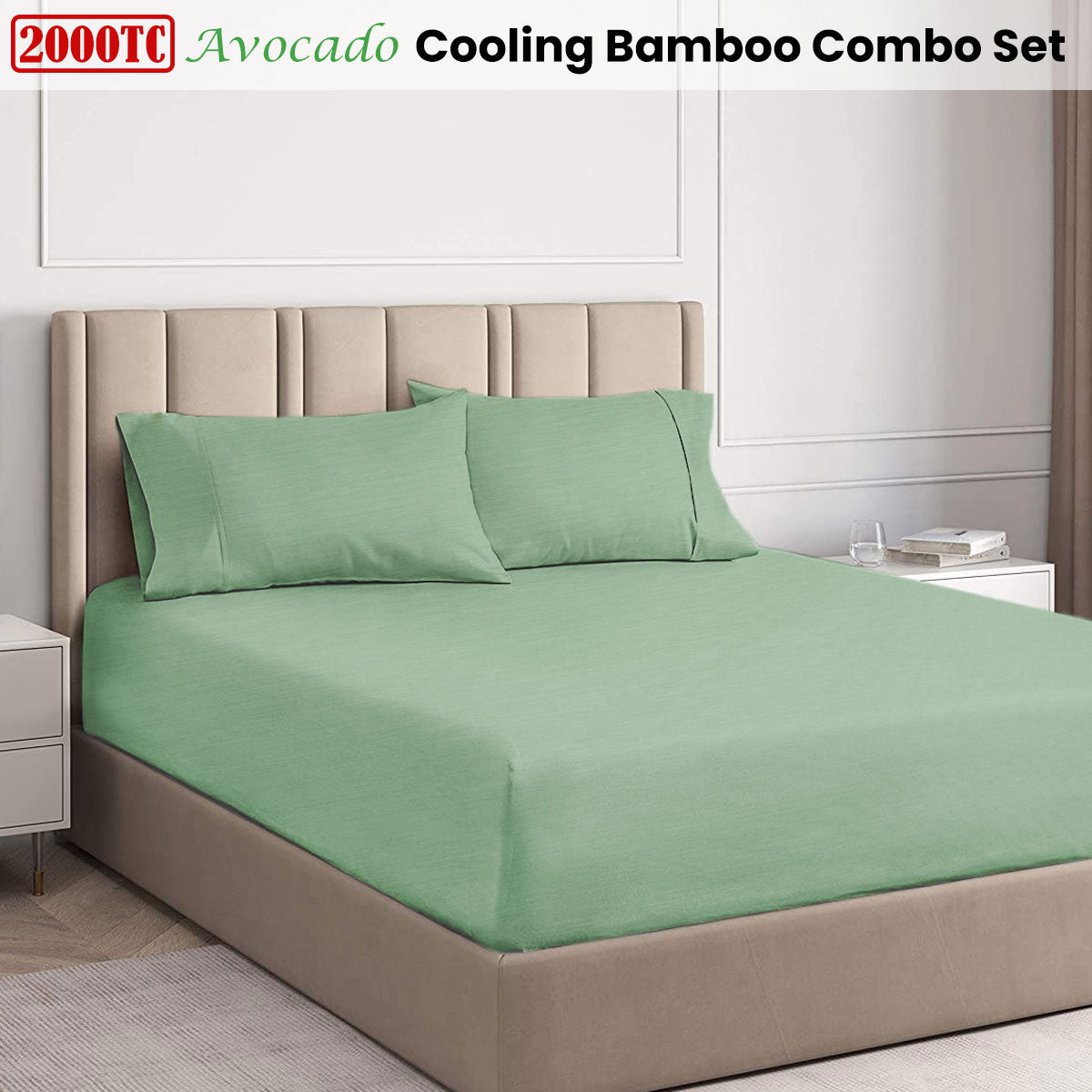 Premium 2000TC Cooling Bamboo Sheet Set - Queen Size Bedding with Breathable Fabric for Hot Sleepers | Perfect for Summer Nights & Temperature Regulation