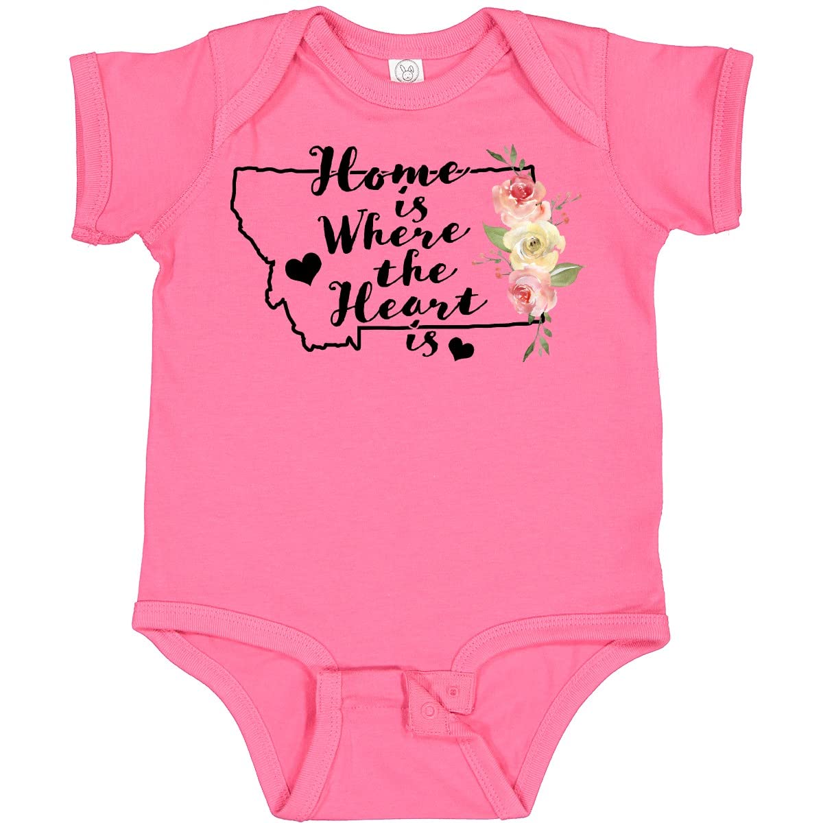 Inktastic Montana Home is Where The Heart is Watercolor Baby Bodysuit - Soft Cotton Infant Onesie for Newborns, Boys & Girls - Perfect for Family Photos, Holidays & Everyday Wear