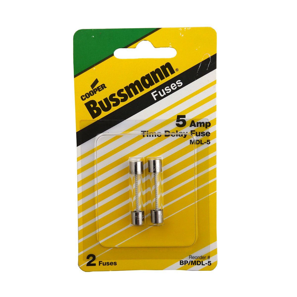 Eaton Bussman 5A Time Delay Glass Fuse - Slow Blow 5 Amp Replacement Fuse for Electronics, Appliances, and Power Tools - Perfect for Home, Office, and Industrial Use