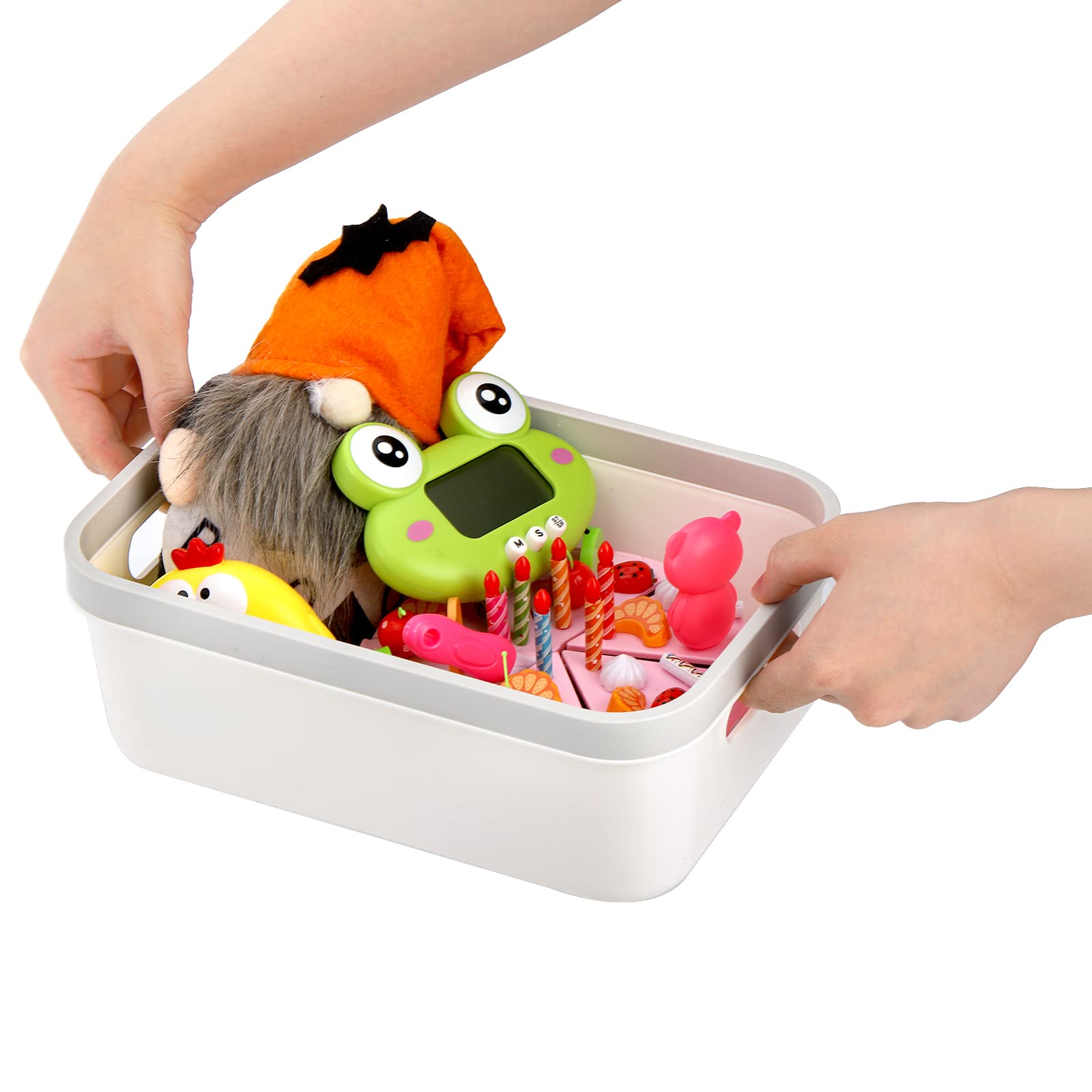 Elsjoy 6-Pack Plastic Storage Bins with Handles - 10