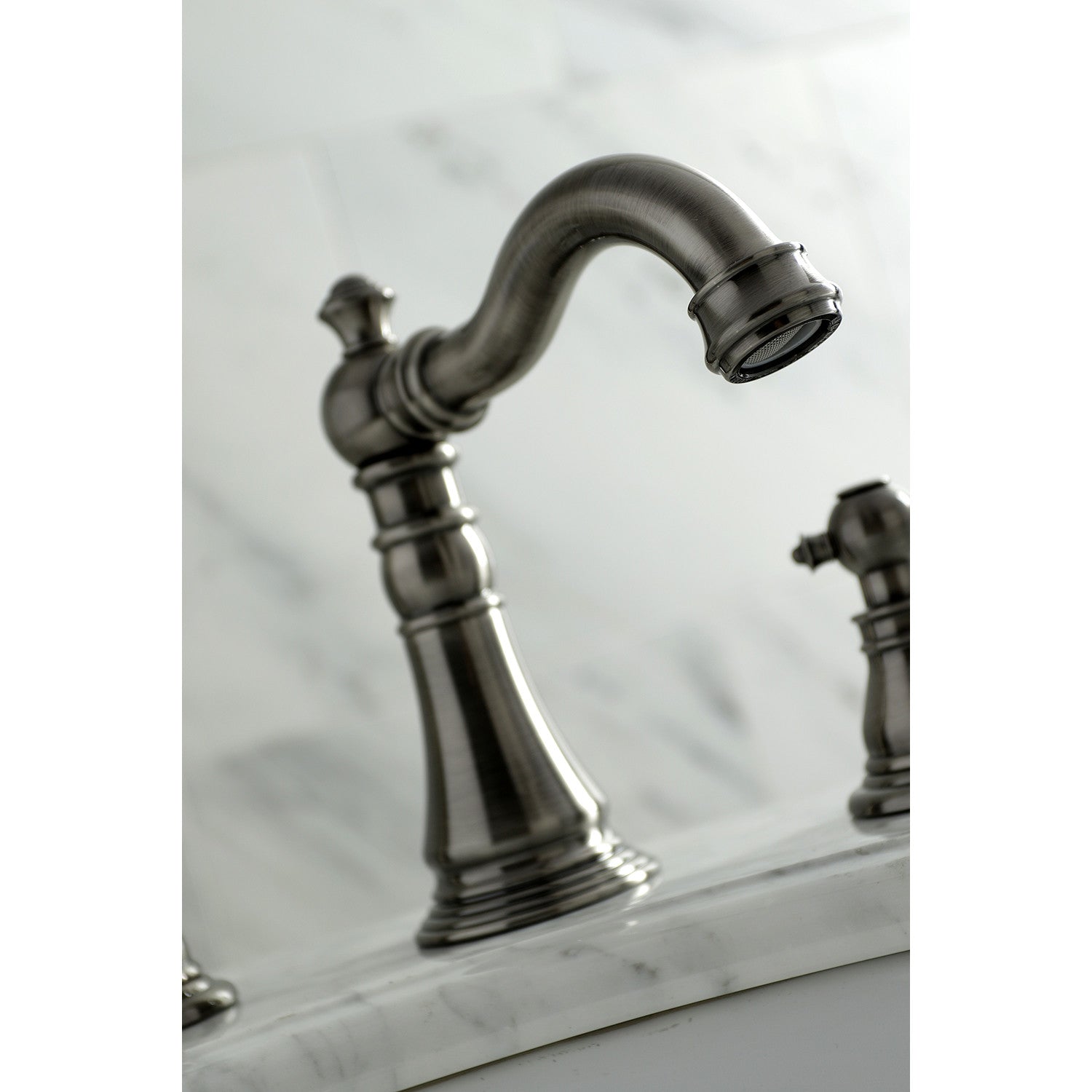 American Patriot FSC1974APL Black Stainless Steel 3-Hole Widespread Bathroom Sink Faucet with Brass Pop-Up Drain - Perfect for Modern Bathroom Renovations & Home Upgrades
