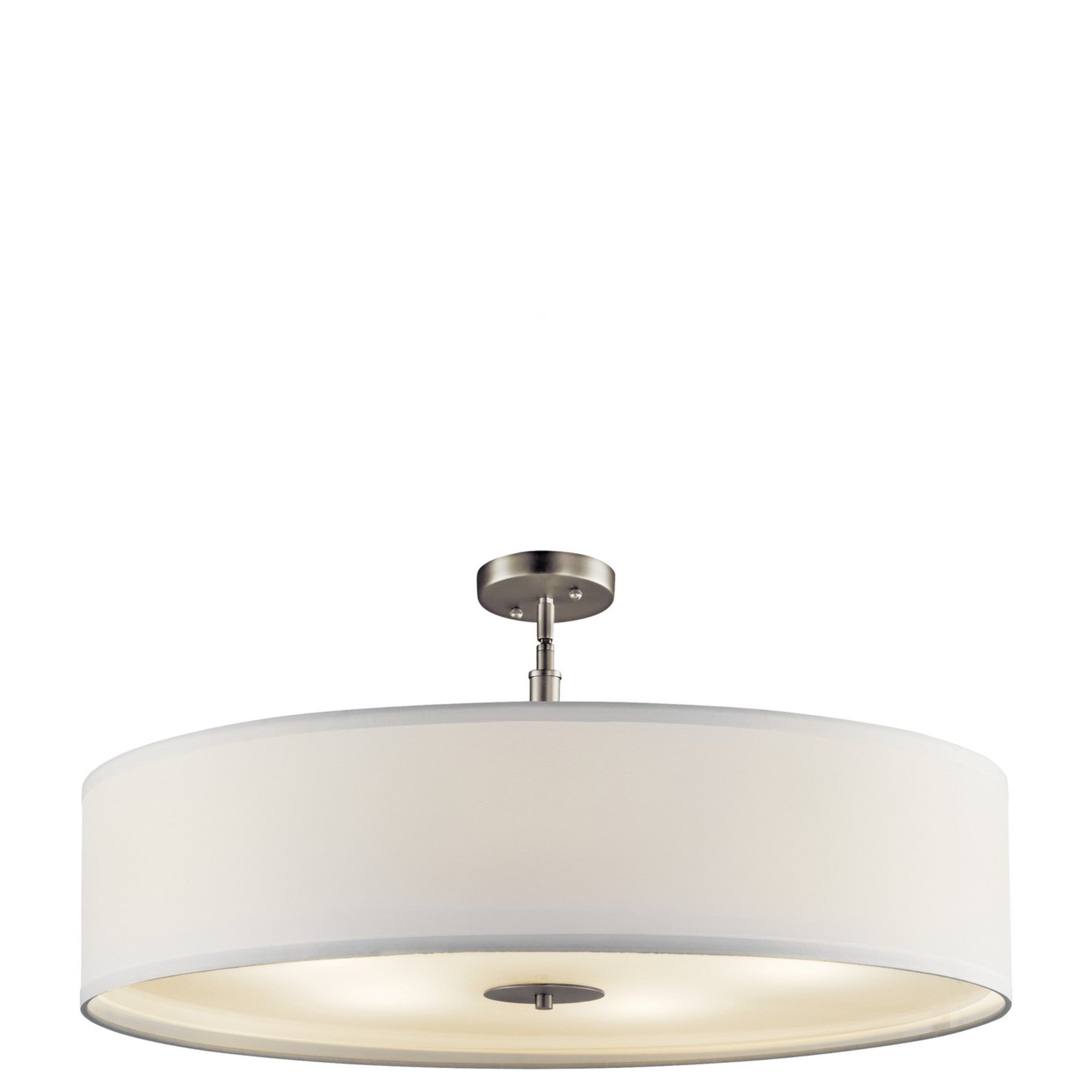 30 Inch 5-Light Convertible Pendant/Semi Flush Mount Ceiling Light Fixture in Brushed Nickel - Perfect for Dining Room, Kitchen Island or Bedroom Lighting