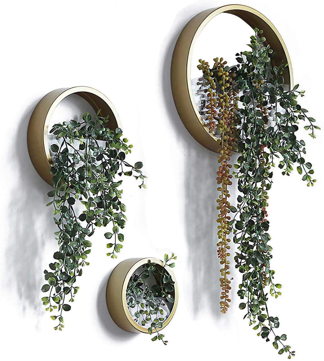 Ecosides Gold Metal Wall Mounted Planter - 8
