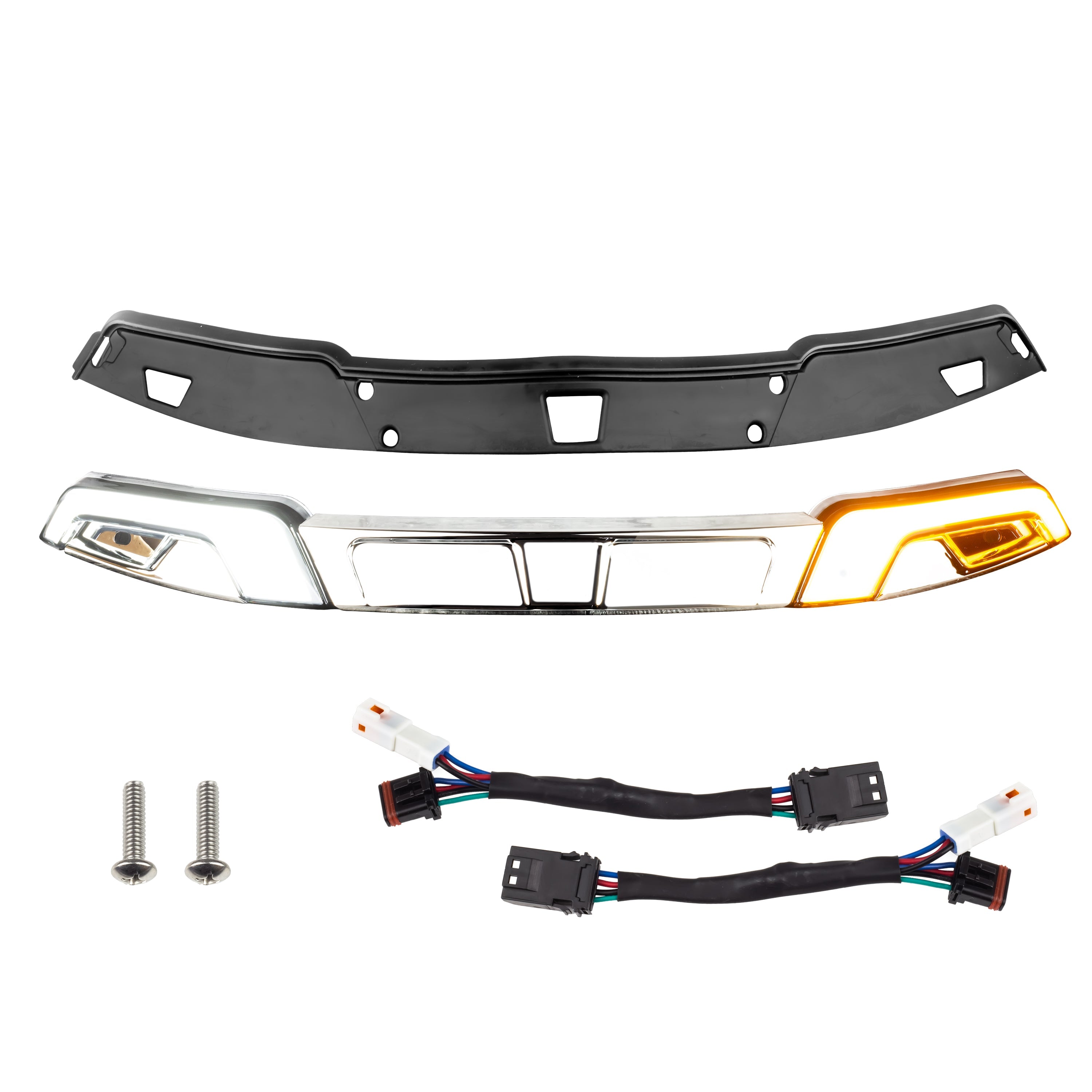 HALOS LED Windshield Trim Kit for Harley Davidson - White Running Lights & Amber Turn Signals | Compatible with 2014+ Street Glide & Electra Glide Batwing Fairings | Enhanced Visibility for Night Riding & Custom Motorcycle Styling