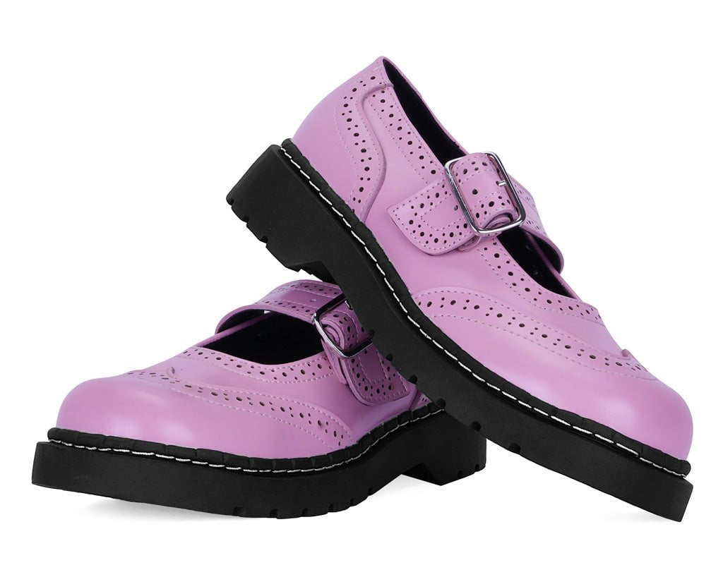 Stylish Pink Brogue Mary Jane Shoes for Women - Comfortable & Fashionable Flats - Perfect for Office, Casual Wear & Special Occasions