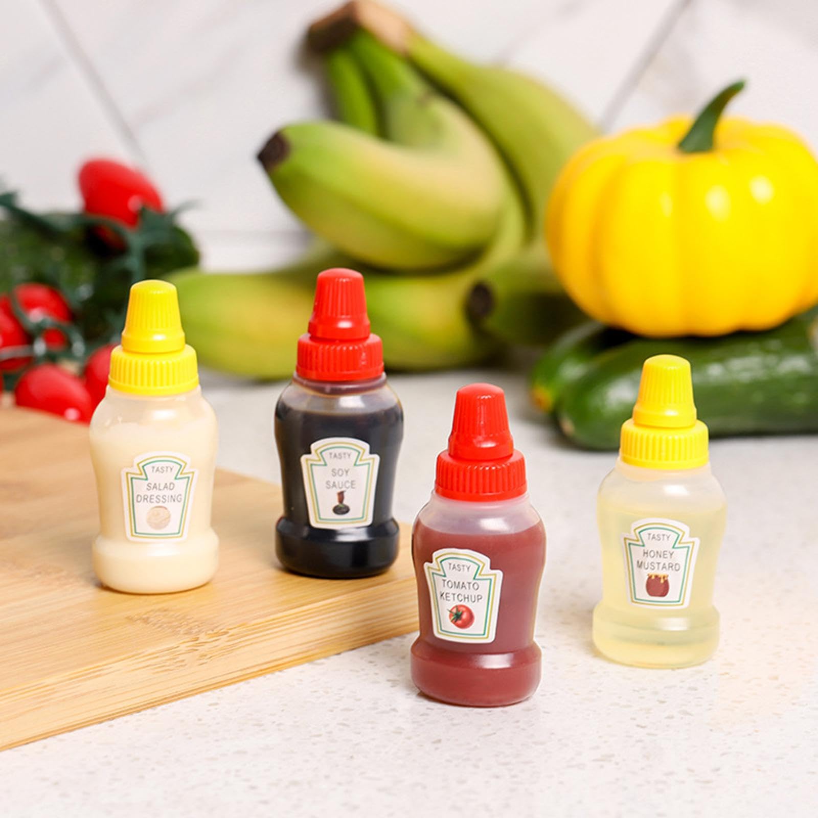 Mini Tomato Ketchup Bottle Containers - Portable Squeeze Bottles for Kitchen, BBQ, Camping & Outdoor Use | Perfect for Condiments, Honey, Sauces & Dressings | Home & Garden Kitchen Accessories