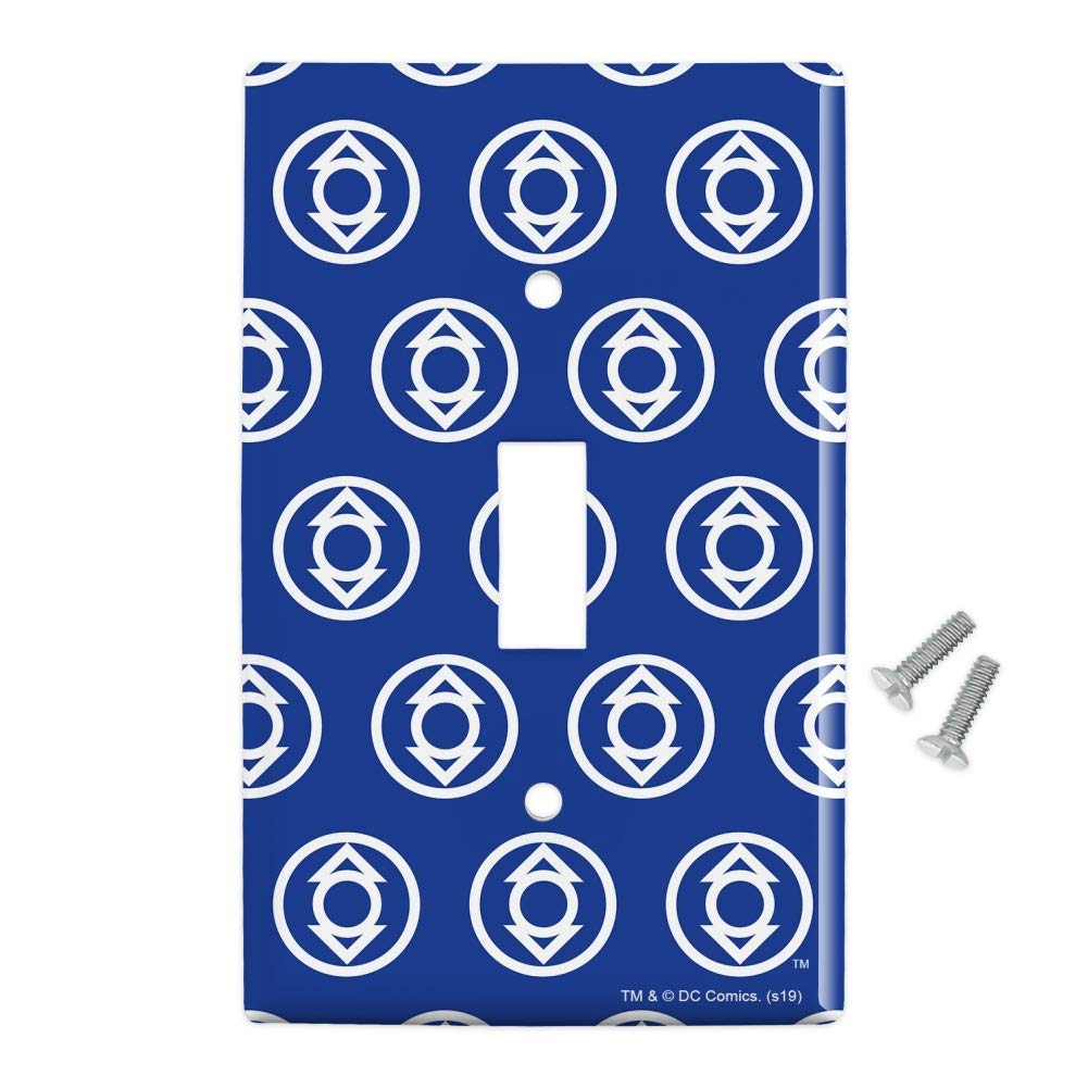 Green Lantern Blackest Night Indigo Lantern Logo Plastic Wall Decor Light Switch Plate Cover - DC Comics Superhero Home Decor for Bedroom, Living Room & Office