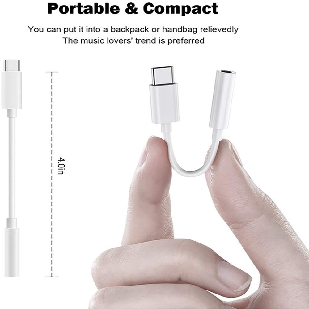 USB-C to 3.5mm Headphone Jack Adapter 2 Pack - Type C Male to 3.5mm Female Audio Converter - Compatible with Samsung Galaxy S20/S21/Note 10, Google Pixel 3/5/XL, iPad Pro/Air - Perfect for Music, Gaming & Hands-Free Calling