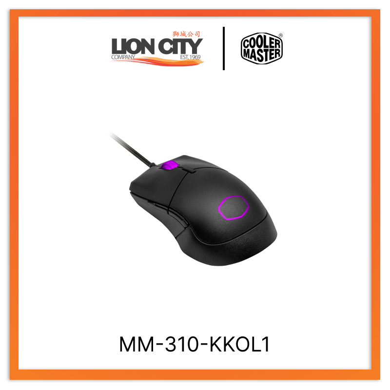 Cooler Master MM310 RGB Gaming Mouse - Wired Optical Mouse with 6200 DPI, 7 Buttons, Ergonomic Design for PC Gaming & Office Use - Black (2-Year Warranty) | Perfect for FPS, MOBA & Everyday Computing