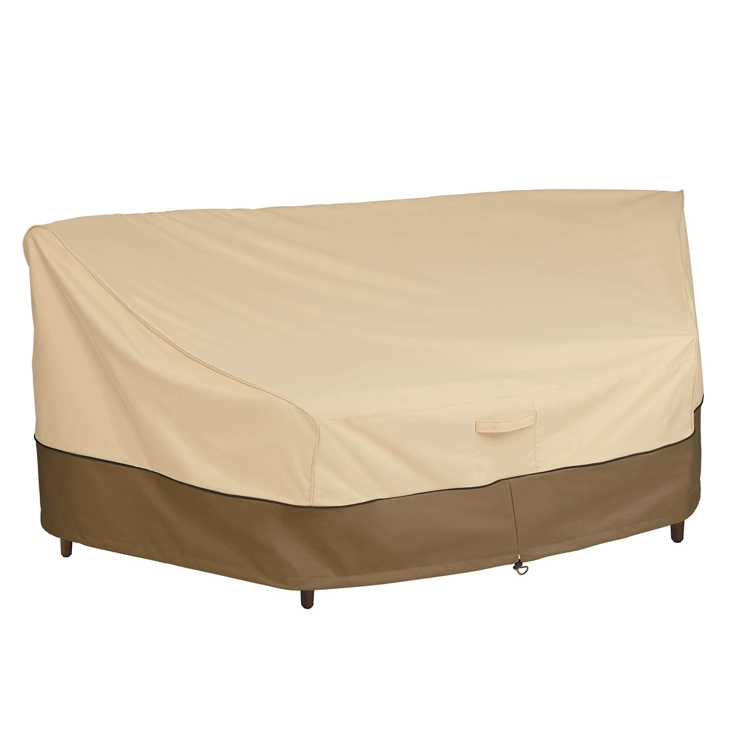Classic Accessories Veranda 46 Inch Water-Resistant Patio Curved Sofa Sectional Cover - Durable Outdoor Furniture Protection for All Seasons