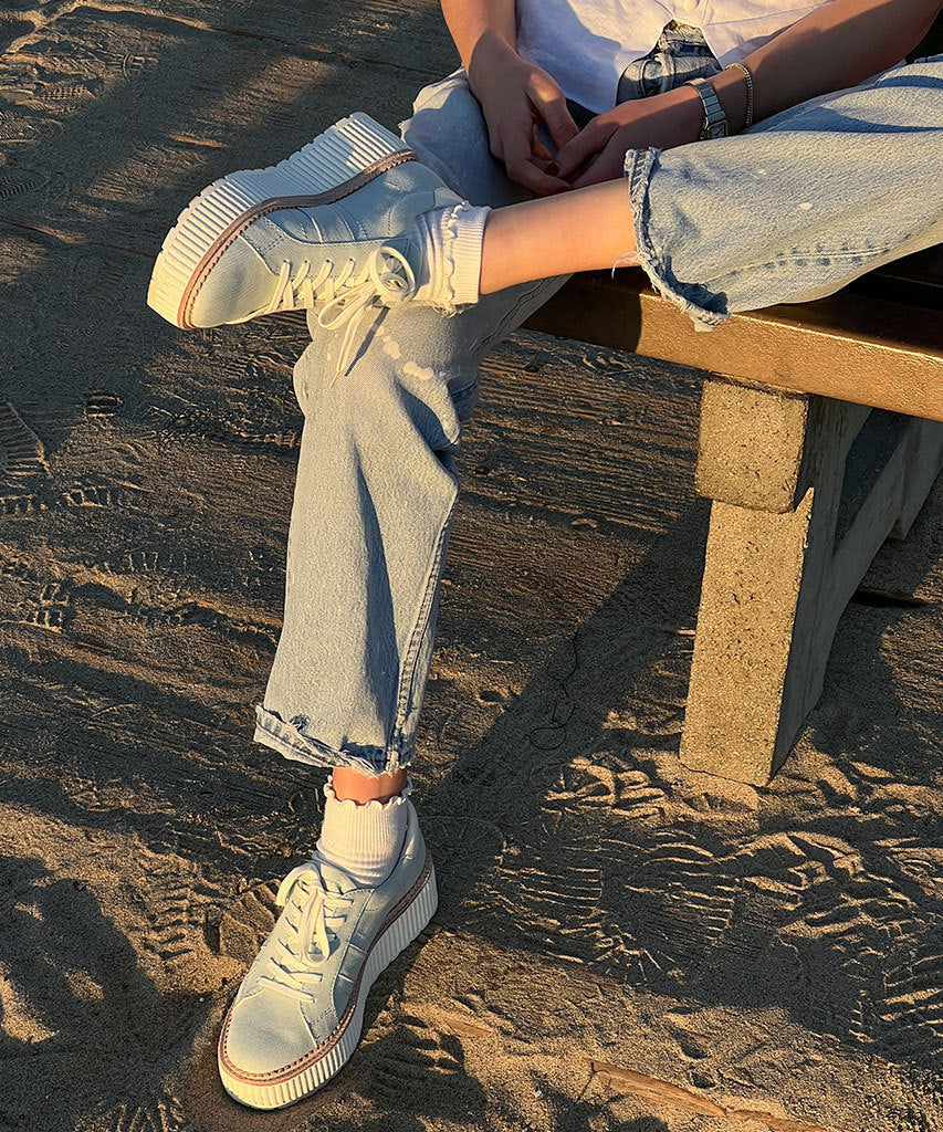 TIGER SNEAKERS Light Blue Denim Shoes - Comfortable Casual Sneakers for Men & Women | Perfect for Running, Walking, and Everyday Wear