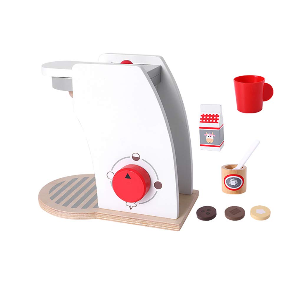 ONWRACE Wooden Mini Simulation Bread Coffee Maker Blender - Pretend Play Toy for Kids - Perfect for Role Play, Kitchen Toys & Early Learning - Great Gift for Toddlers (Birthday, Christmas) - Use in Playroom, Preschool or Home Kitchen Pretend Play