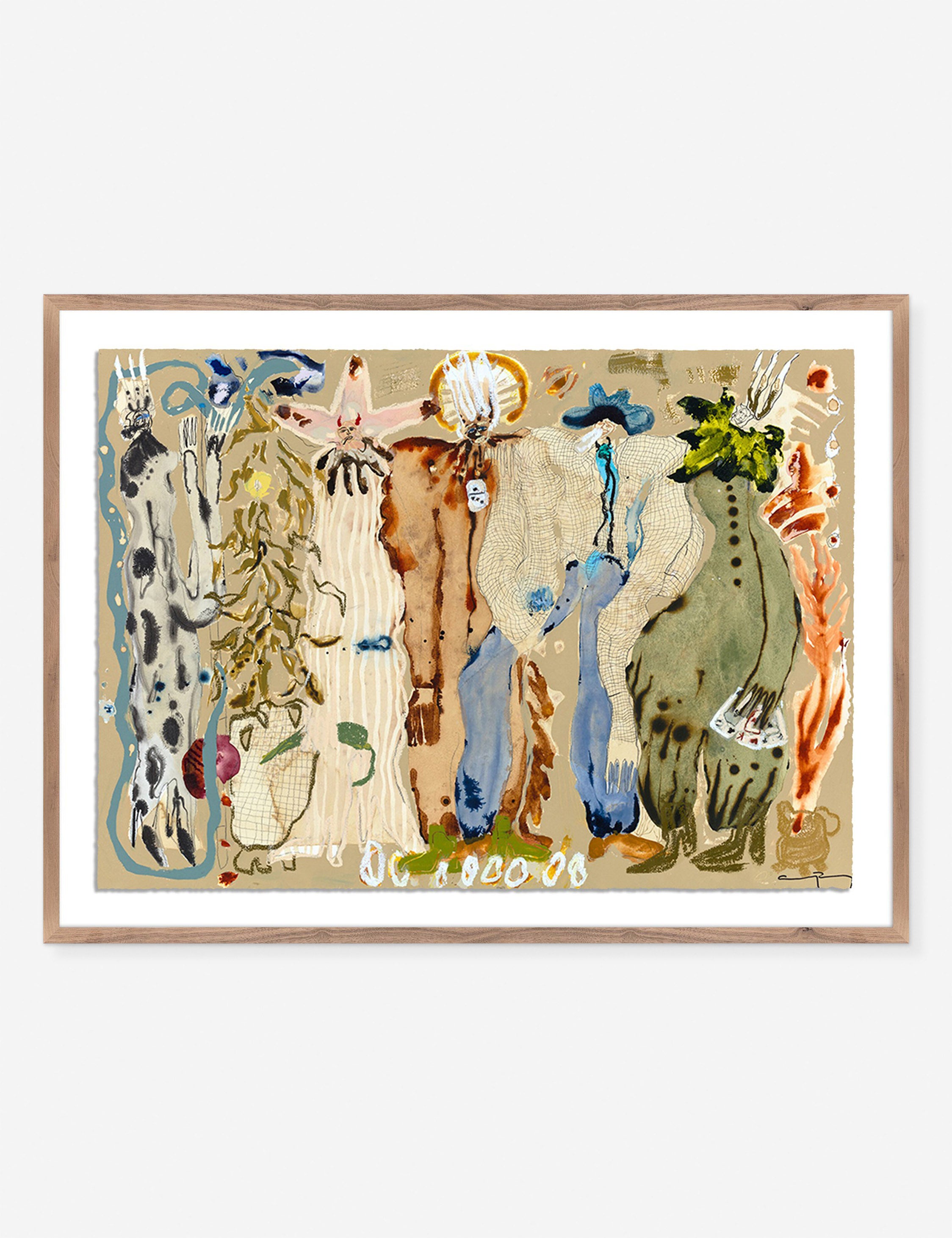 Blue Eyed Snake Woman Wall Art Print by Caroline Pinney - Unique Home Decor for Living Room, Bedroom & Office