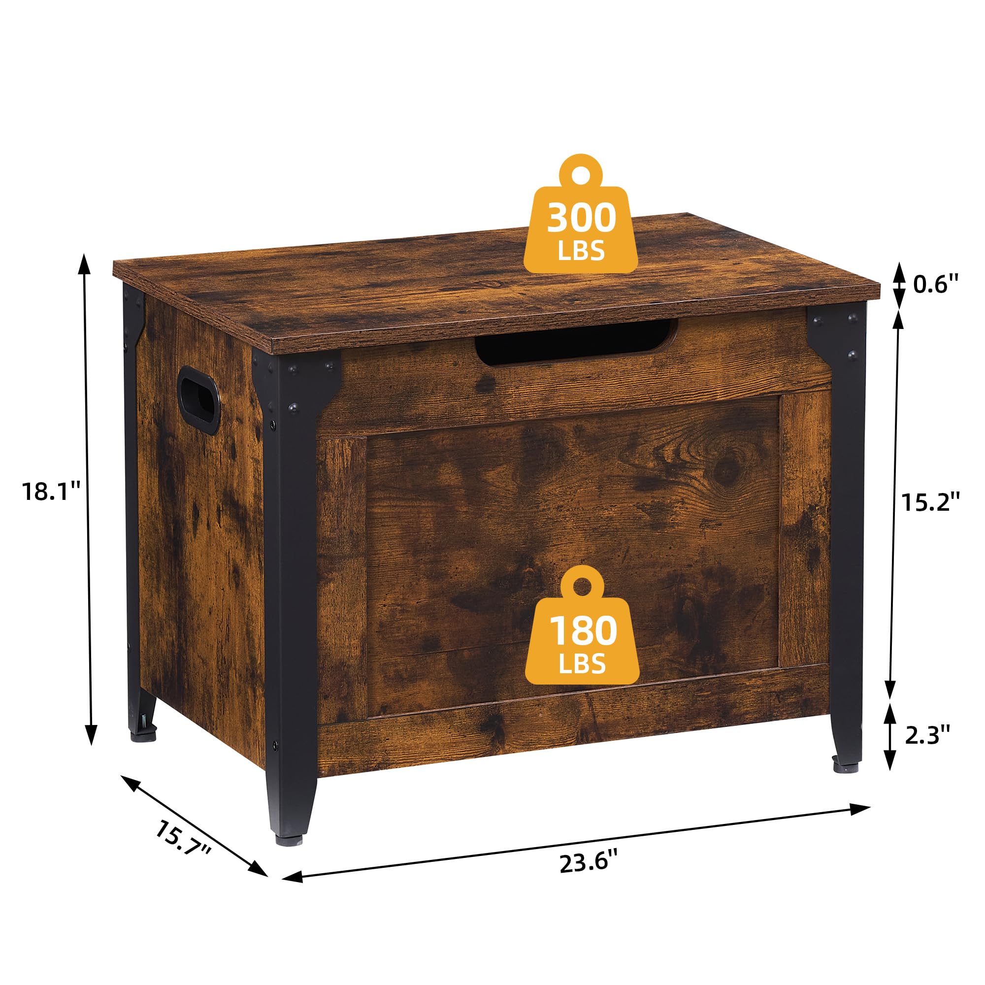 GAOMON Wooden Storage Chest with Safety Hinge & Metal Frame - Large Shoe Bench & Organizer for Entryway, Bedroom, Living Room | Modern Style Storage Solution for Shoes, Blankets & Home Decor