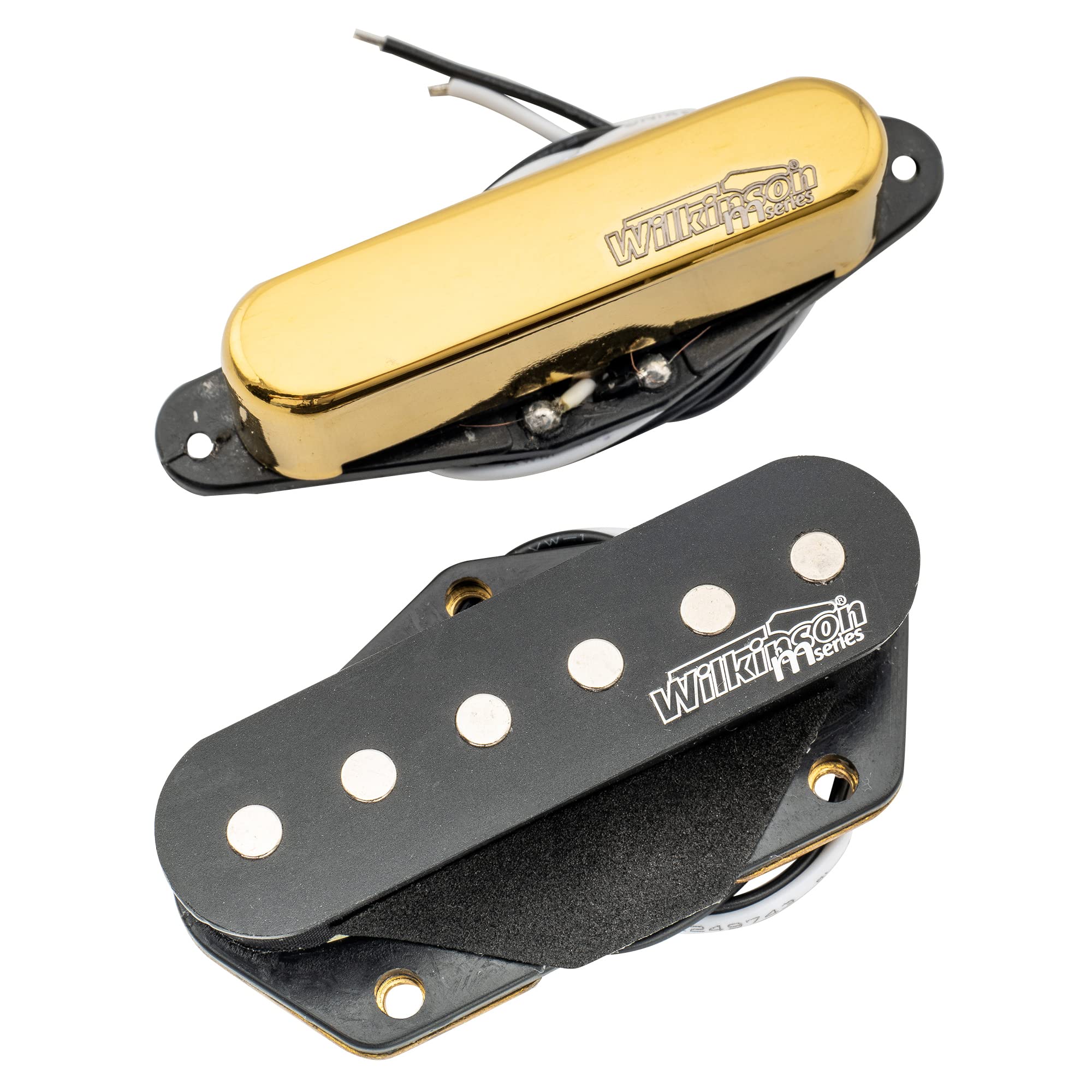 Vintage Nashville Ceramic Telecaster Pickups Set - Wilkinson WOVT Low Gauss for Tele Style Electric Guitar (Gold) - Perfect for Blues, Rock & Country Music Performances