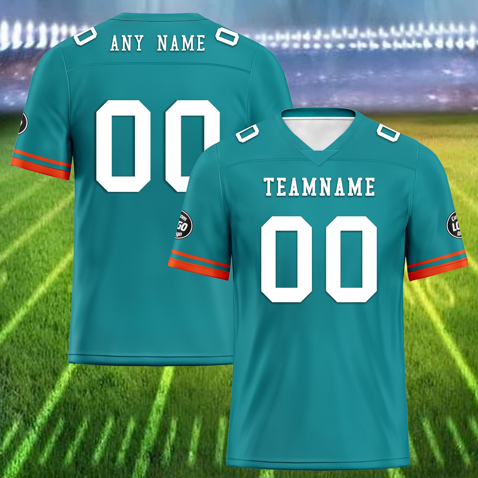 Custom Green Miami Personalized Authentic Football Jersey FBJ02 D020263 - High-Quality Embroidered NFL Style Jersey for Men, Women & Youth - Perfect for Game Day, Tailgating & Fan Events