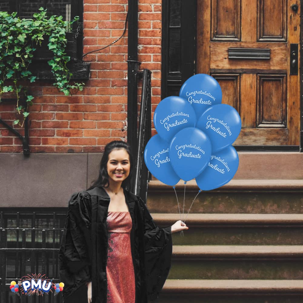 Premium Blue Graduation Balloons - 25 Pack Congrats Grad Latex Balloons for Graduation Parties, Decorations & Celebrations | Perfect for Graduation Ceremonies, College Graduation Parties & High School Graduation Decor