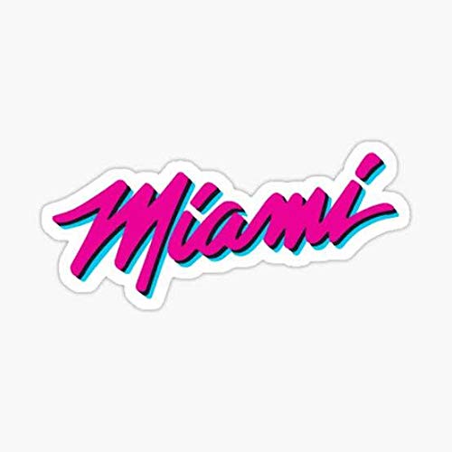 2 Pack Miami Florida Stickers - 4 Inch Waterproof Decals for Laptop, Car Bumper, Window - Cool Tropical Design for Travel Enthusiasts & Beach Lovers