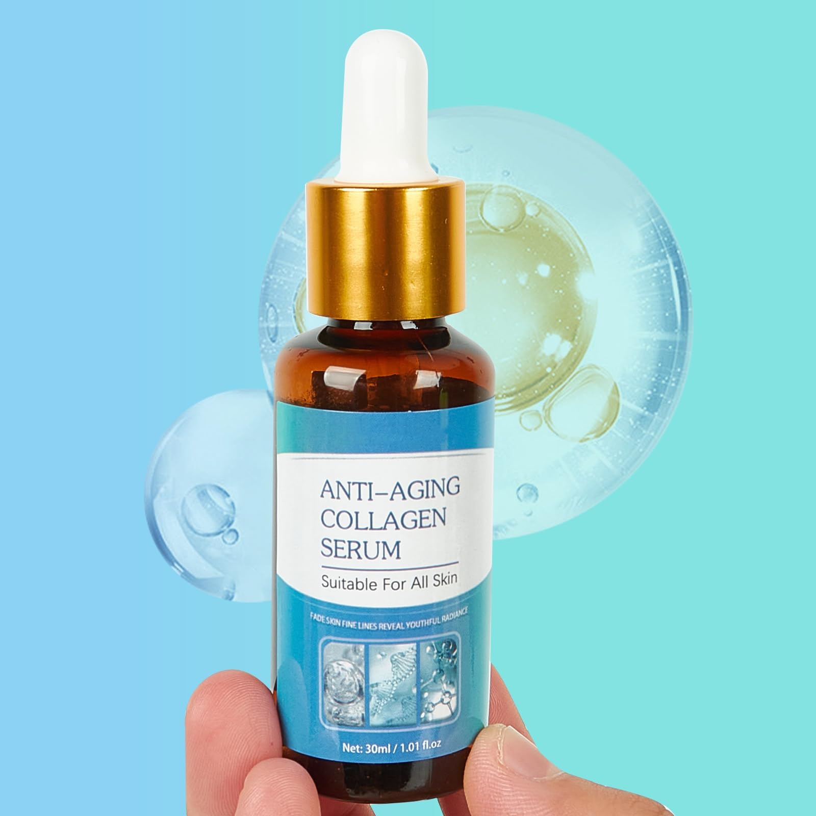 3 Pcs Olavita Vitamin C & E Facial Serum - Anti-Aging Face Tightening Serum for Women, Plumping Skin Essence with Collagen Boost | Day & Night Moisturizer for Glowing Skin