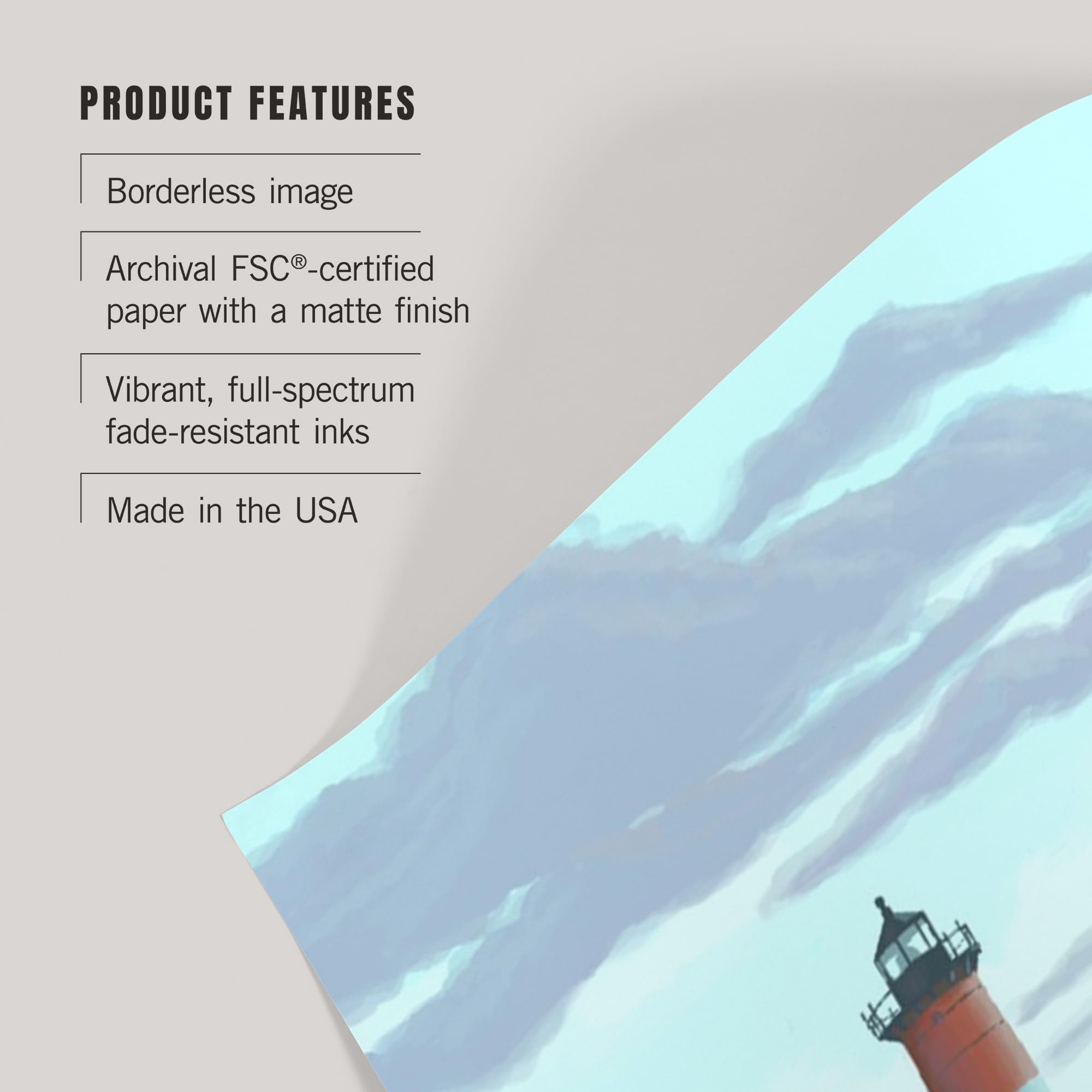 Lantern Press 16x24 Inch Giclee Art Print - Nauset Light Massachusetts Coastal Wall Decor | Lighthouse Painting for Living Room, Bedroom & Office