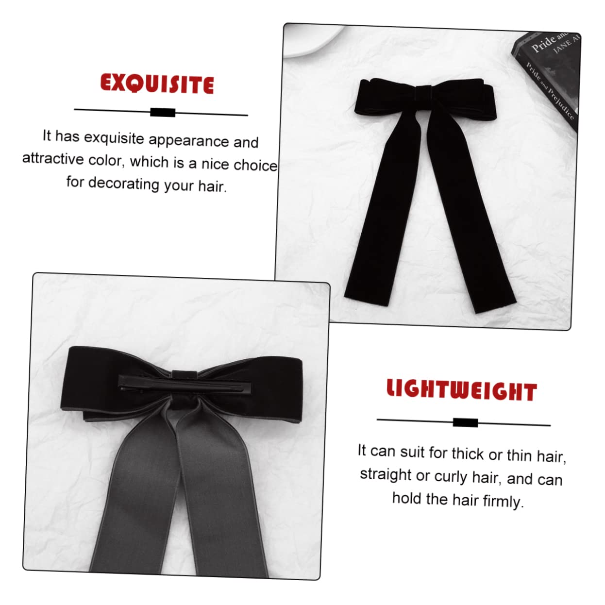 Elegant Bow Hair Ties & Clips for Women - 2pcs Spiral Tassel Hair Accessories for Bridal, Party & Everyday Style | Perfect for Weddings, Prom & Special Occasions