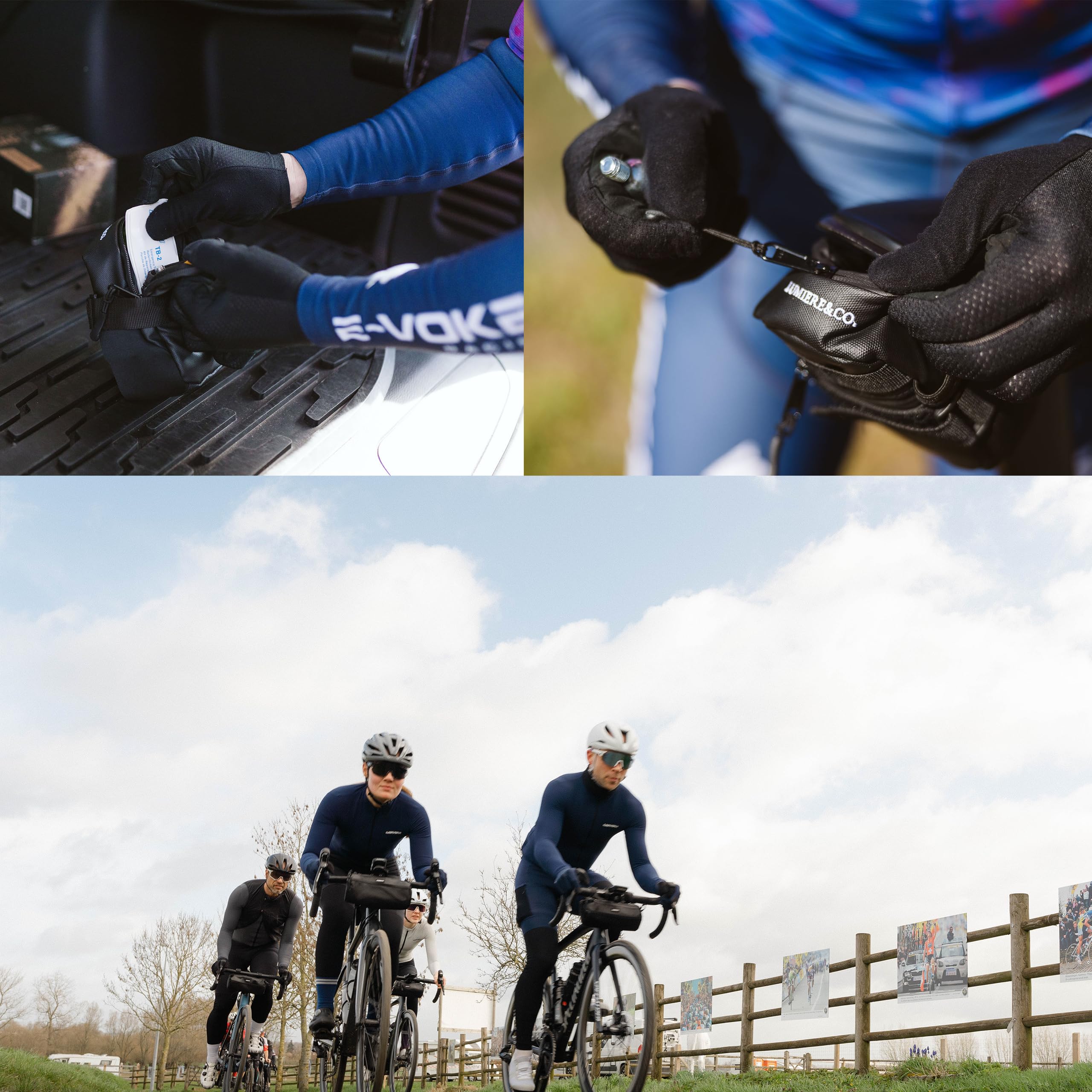 Lumiere & Co. Waterproof Bike Saddle Bag - Compact Under Seat Bicycle Storage for Road & Mountain Bikes - Perfect for Cycling, Commuting & Outdoor Adventures
