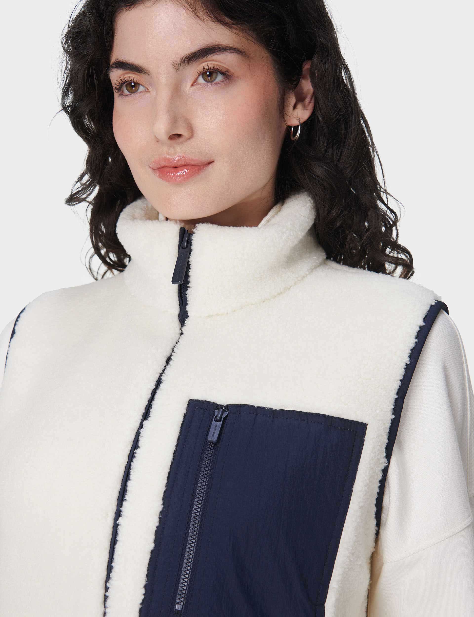 Soft Plush Gilet in Lily White - Cozy Winter Vest for Women, Perfect for Outdoor Activities & Casual Wear