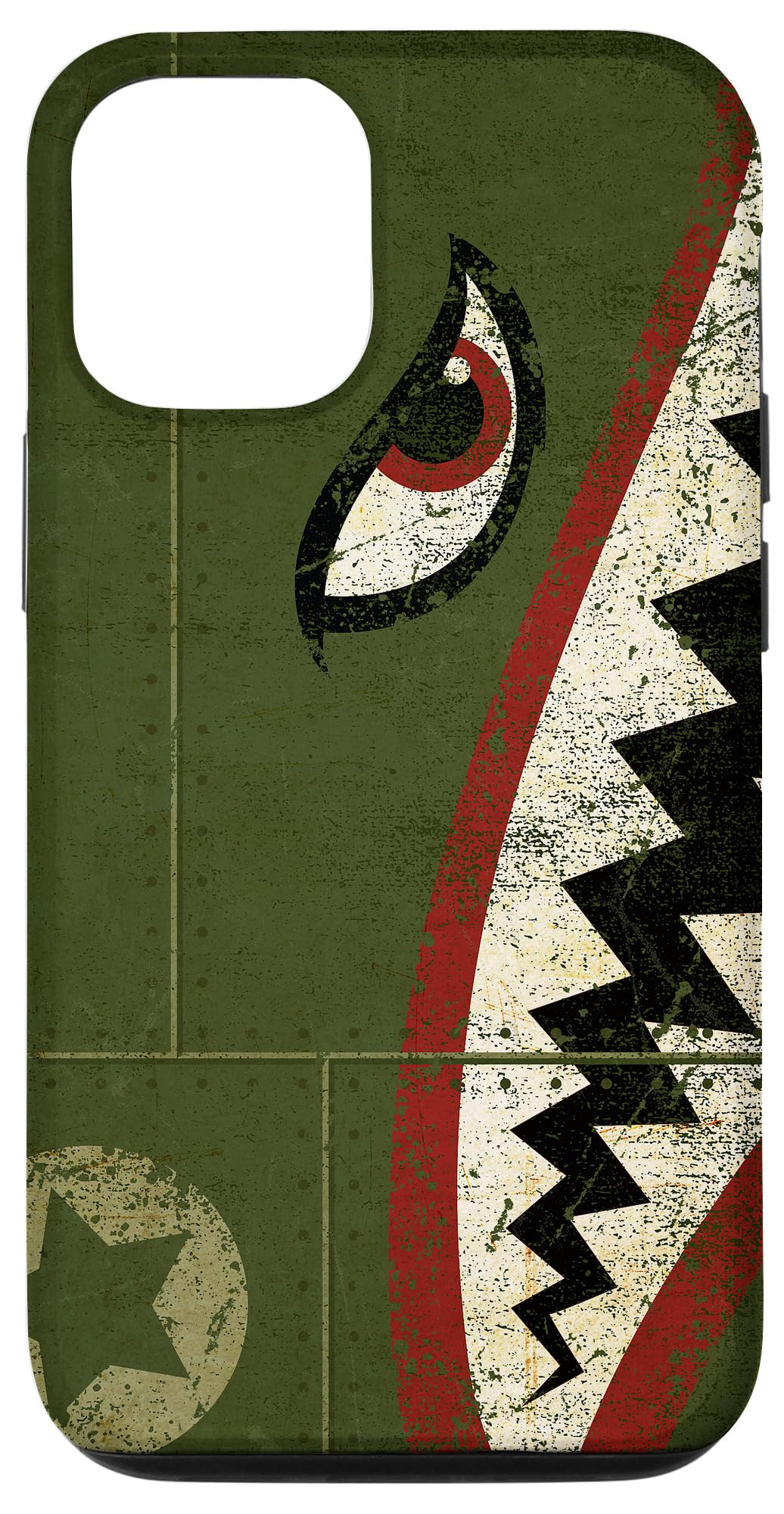 iPhone 12/12 Pro Case with WWII P-40 Fighter Plane Shark Mouth Warbird Nose Art Design - Durable Protective Cover for Daily Use, Travel & Military History Enthusiasts