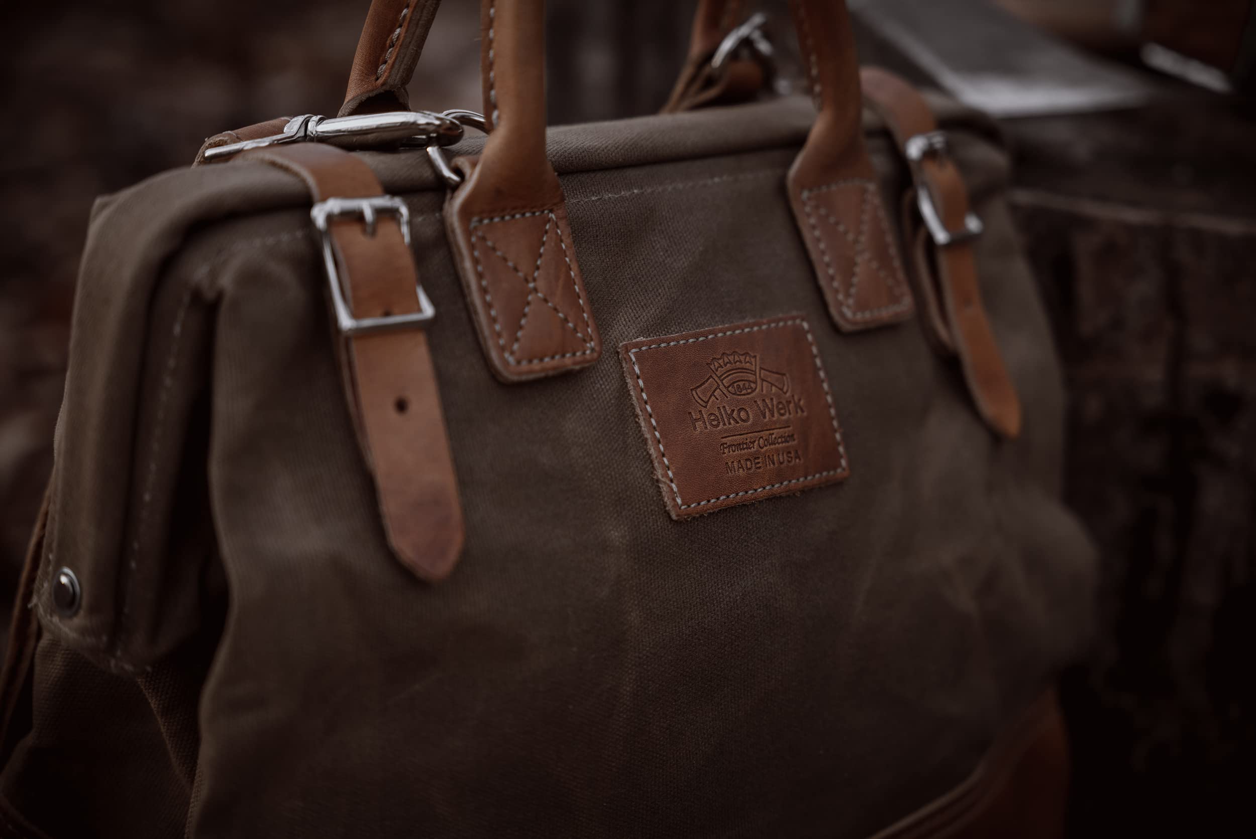 Helko Werk Frontier Collection Waxed Canvas Mason Bag - 14