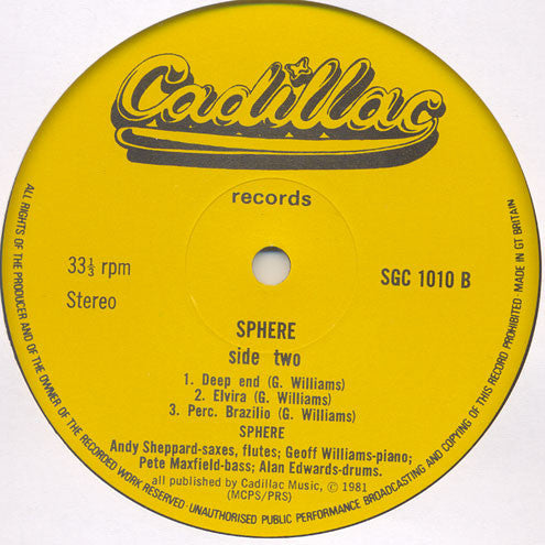 Sphere (LP, Album) - Vinyl Record in Very Good Plus (VG+) Condition - Perfect for Jazz & Classic Rock Music Collectors