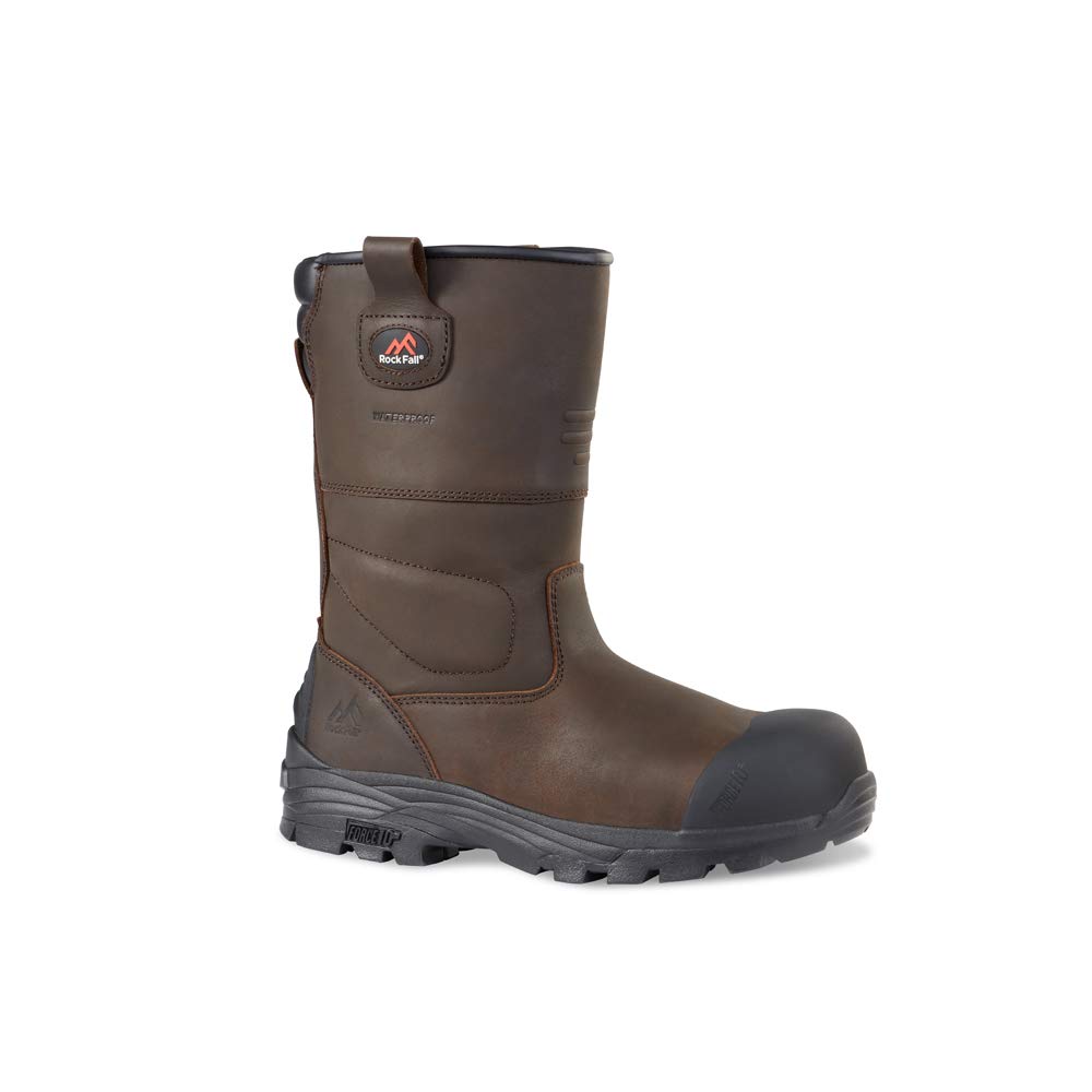 Rock Fall RF70/011 Unisex Texas Safety Boots - Brown, Size 11 UK - Durable Work Boots for Construction, Warehouse & Outdoor Safety