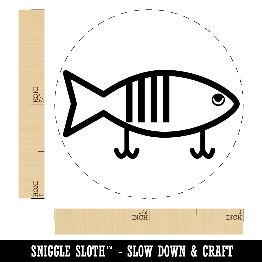 Self-Inking Rubber Stamp for Fishing Lures - 1 Inch Medium Stamp with Black Ink - Perfect for Crafting, Planner Stamping, and DIY Projects