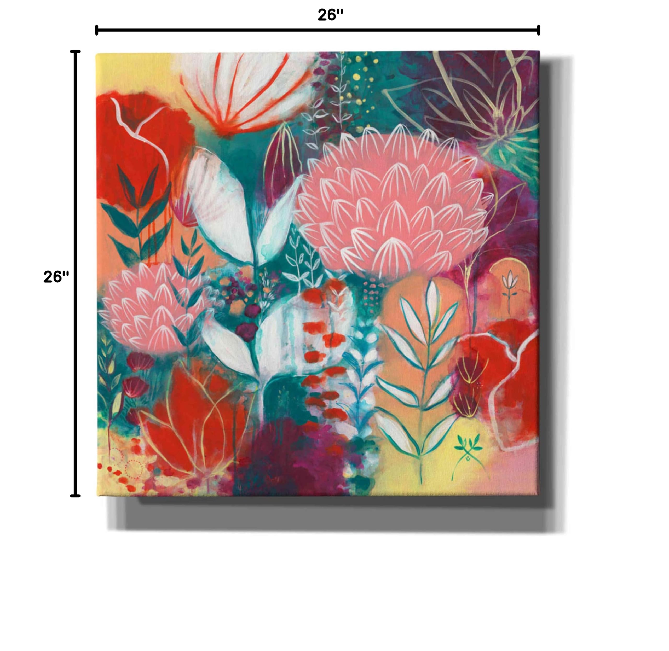Epic Graffiti 'Sensuality' by Corina Capri - 26x26 Inch Giclee Canvas Wall Art Print - Modern Abstract Home Decor for Living Room, Bedroom & Office