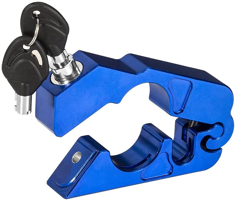 Universal Motorcycle Lock Anti-Theft Grip Lock - Blue Handlebar Throttle Security Lock for Enhanced Motorcycle Safety and Theft Prevention in Parking and Storage