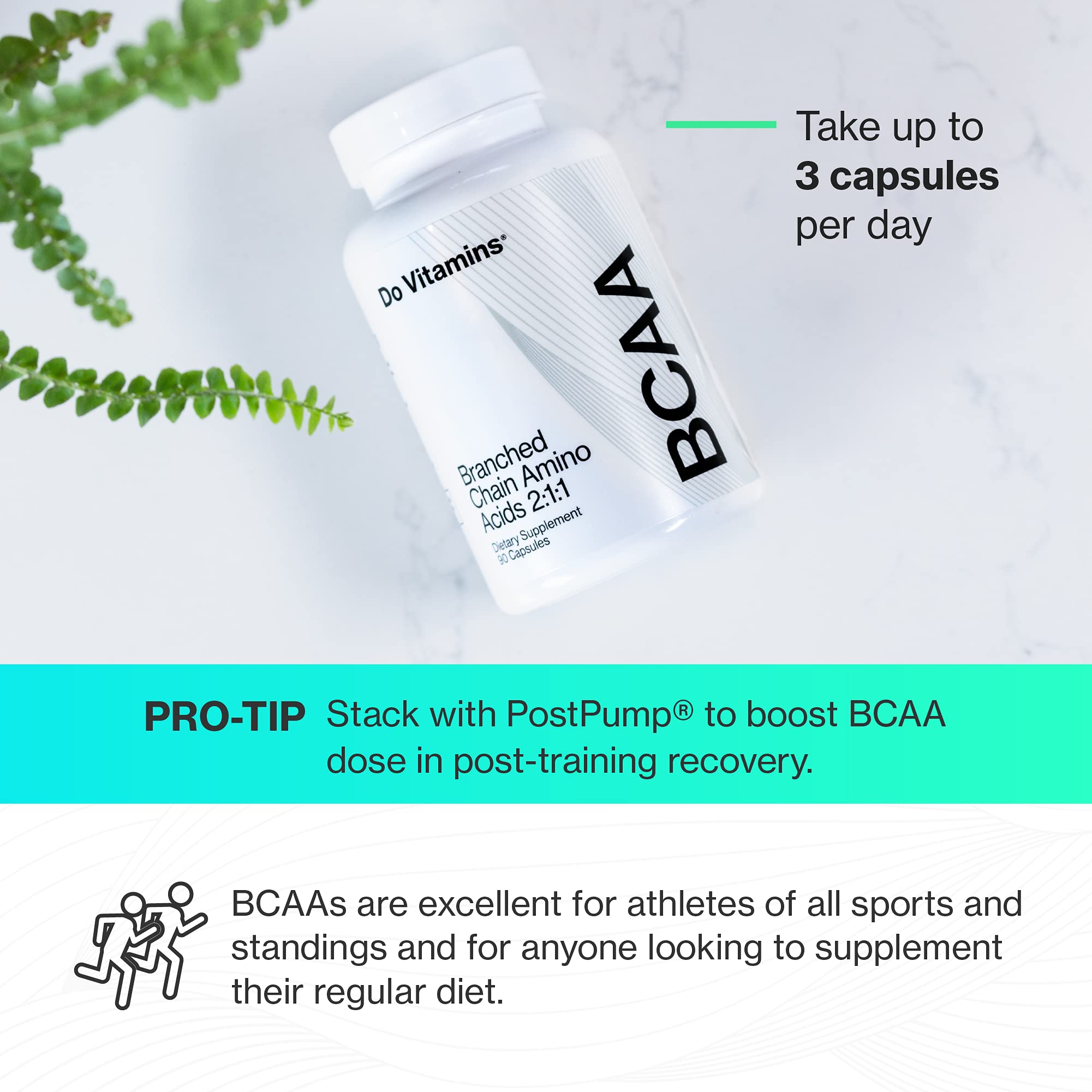 Premium Vegan Branched Chain Amino Acids (BCAA) Capsules 2100mg - 2:1:1 Ratio, Labdoor #1 Rated, Keto & Paleo Friendly, Third-Party Tested (90 Count) - Ideal for Muscle Recovery, Workout Performance & Fitness Enthusiasts